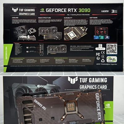 Черная видеокарта ASUS TUF GeForce RTX 3090 снаряжения минирования 24GB ETH