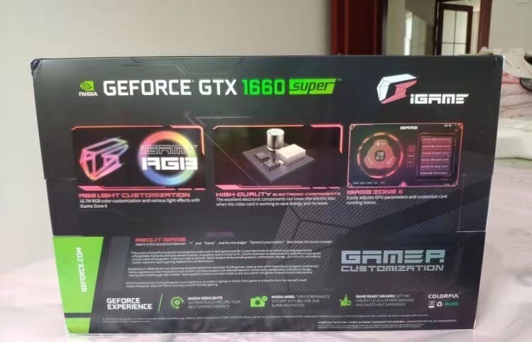 видеокарта 1785MHZ красочное IGaMe GeForce GTX 1660 снаряжения минирования 6G ETH супер ультра